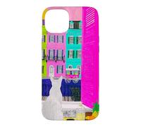 Charleston Pastel Homes Chat Balcon Vue Coque pour iPhone 15 Plus