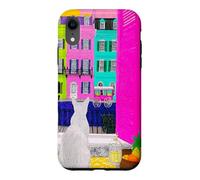 Charleston Pastel Homes Chat Balcon Vue Coque pour iPhone XR