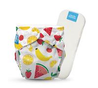 Charlie Banana Couche-culotte réutilisable en tissu avec insert, lavable, avec boutons-pression, taille unique, réglable, pour bébés et tout-petits, Banana Fiesta, 1 pièce