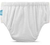 Charlie Banana Couche de bain réutilisable avec boutons-pression à ouverture facile pour bébés, filles et garçons. Fabriquée avec une couche extérieure imperméable pour éviter les fuites. Blanc - XL