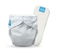Charlie Banana Couche en tissu réutilisable avec insert absorbant, couche lavable type poche avec boutons-pression, taille unique réglable pour bébés et tout-petits, bleu