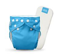 Charlie Banana Couche réutilisable en tissu avec insert, lavable, avec boutons-pression, taille unique, réglable, pour bébés et tout-petits, turquoise CB 1 pièce