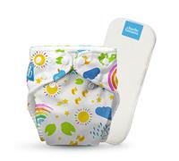 Charlie Banana Couche réutilisable en tissu avec insert, lavable, avec boutons-pression, taille unique, réglable, pour bébés et tout-petits, Hello Sunshine, 1 pièce