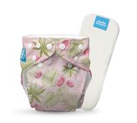 Charlie Banana Couche réutilisable en tissu avec insert, lavable, avec boutons-pression, taille unique, réglable, pour bébés et tout-petits, rose Forest, 1 pièce
