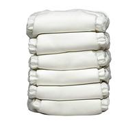 Charlie Banana hybride tout-en-un couches avec 12 inserts réutilisables, taille 1, Blanc, 6 pièces