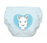 Charlie Banana Sophie La Girafe Couche de Bain réutilisable 2 en 1 pour bébé garçon et Fille, Taille M, cœur Bleu Crayon