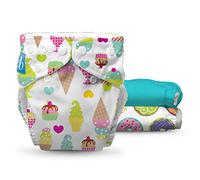 Charlie Banana Yummy Lot de 3 couches en tissu réutilisables avec inserts, lavables avec boutons-pression, taille unique réglable pour bébés et tout-petits
