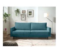 Charlie - canapé 3 places convertible avec coffre - en velours côtelé - Bleu canard