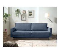 Charlie - canapé 3 places convertible avec coffre - en velours côtelé - Bleu marine