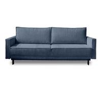 Charlie - canapé 3 places convertible avec coffre - en velours côtelé - Bleu marine