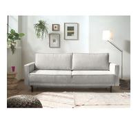 Lisa Design Best Mobilier - Canapé Convertible Charlie en Velours Côtelé - Canapé Lit - Sofa Gris Clair 3 Places - Salon