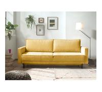 Charlie - canapé 3 places convertible avec coffre - en velours côtelé - Jaune