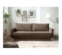 Charlie - canapé 3 places convertible avec coffre - en velours côtelé - Marron