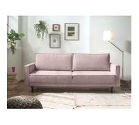 Charlie - canapé 3 places convertible avec coffre - en velours côtelé - Rose