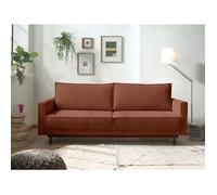 Charlie - canapé 3 places convertible avec coffre - en velours côtelé - Terracotta