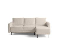 Charlie - canapé d'angle réversible 4 places - convertible avec coffre - en tissu - Beige Beige