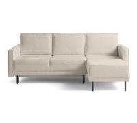 Charlie - canapé d'angle réversible 4 places - convertible avec coffre - en tissu - Beige Beige