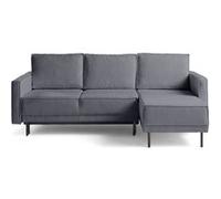 Charlie - canapé d'angle réversible 4 places - convertible avec coffre - en tissu - Gris Gris
