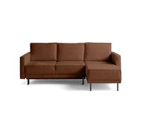 Charlie - canapé d'angle réversible 4 places - convertible avec coffre - en tissu - Terracotta