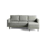Charlie - canapé d'angle réversible 4 places - convertible avec coffre - en tissu velours relief - Gris