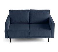 Charlie - canapé droit 2 places - en velours côtelé - Bleu marine Bleu marine