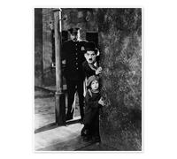 Charlie Chaplin dans Le Kid Poster 50 x 70 cm Noir et blanc Tableaux Décoration murale