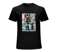 Charlie Chaplin Graffiti Poster Men T-Shirt Black Unisex Tops Casual Tee M