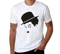 Charlie Chaplin T-Shirt Plain t-Shirt Clothes Tee Shirt t Shirt for Men White L