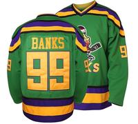 Charlie Conway #96 Mighty Ducks Adam Banks #99 Movie Maillot de hockey sur glace, 99 Vert, Taille 3XL