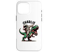 Charlie Dabbing Astronaute sur Un Dessin animé Dinosaure Coque pour iPhone 16 Pro Max