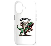 Charlie Dabbing Astronaute sur Un Dessin animé Dinosaure Coque pour iPhone 17