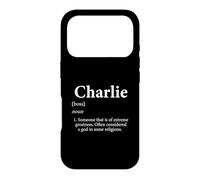 Charlie Definition Funny Boy Name Git for Charlies Coque pour iPhone 17 Pro