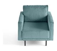 Charlie - fauteuil - pieds hauts - en velours côtelé - Bleu Bleu G