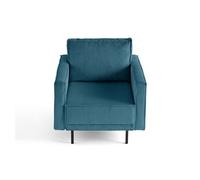 Charlie - fauteuil - pieds hauts - en velours côtelé - Bleu canard