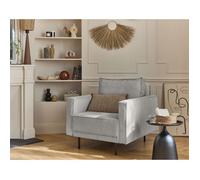 Charlie - fauteuil - pieds hauts - en velours côtelé - Gris clair