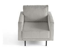 Charlie - fauteuil - pieds hauts - en velours côtelé - Gris clair