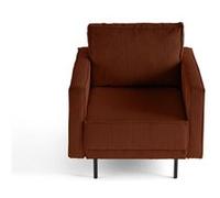 Charlie - fauteuil - pieds hauts - en velours côtelé - Terracotta Terracotta