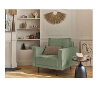Charlie - fauteuil - pieds hauts - en velours côtelé - Vert sauge