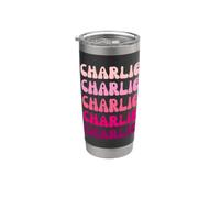 Charlie First Name Minimalist Design Gobelet isotherme en acier inoxydable double paroi