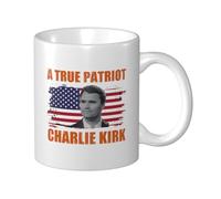Charlie Kirk A True Patriot Tasse en céramique écologique à fond épais de 11 oz avec bord lisse Tasse durable et confortable pour le café, le thé et une utilisation quotidienne à la maison, au bureau
