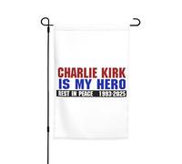 Charlie Kirk est mon héros Drapeaux pour extérieur 12 x 18 pouces Panneau de jardin double face