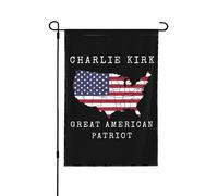 Charlie Kirk Grand Patriote Américain Drapeau de Jardin Petits Drapeaux de Jardin 12x18 Double Face Décoration de Jard