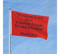 Charlie Kirk La liberté n'est pas gratuite, elle doit être combattue et défendue Drapeau Maison Jardin bannières extérieures Drapeau de jardin 3x5 FT