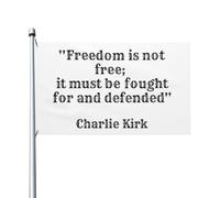 Charlie Kirk La liberté n'est pas gratuite, elle doit être défendue et combattue Drapeau 3x5 pieds avec 2 œillets métalliques sans mât