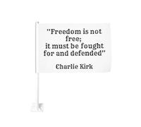 Charlie Kirk La liberté n'est pas gratuite, elle doit être défendue et combattue Drapeau commémoratif 18"x12" Drapeaux de jardin Bannière Panneau