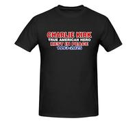 Charlie Kirk True American Hero Rest in Peace T-Shirt Ras du Cou à Manches Courtes pour Homme, Motif « Charlie Kirk, véritable héros américain, Repose en Paix »