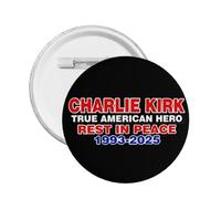 Charlie Kirk, véritable héros américain, repose en paix, badge, épingle, bouton, cercle en métal, épingles rondes de poitrine, broche de chapeau, décoration