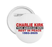 Charlie Kirk, véritable héros américain, repose en paix, badge, épingle, bouton, cercle en métal, épingles rondes de poitrine, broche de chapeau, décoration