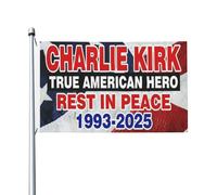 Charlie Kirk, véritable héros américain, repose en paix, drapeau des États-Unis, bannière décorative à double couture, drapeaux de jardin extérieurs, 3 x 5 pieds