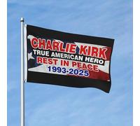 Charlie Kirk, véritable héros américain, repose en paix, drapeau des États-Unis, drapeau de maison avec œillet en métal, drapeaux de jardin, bannières 4 x 6 pieds